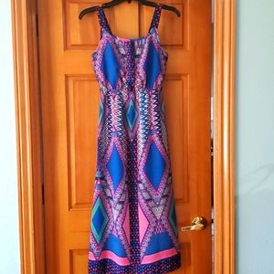 Paper Doll Girls Blue Tribal Maxi Dress Size 12